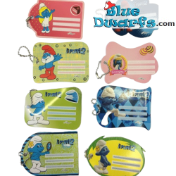 8 label tag of the smurfs (+/- 8 x 5,5 cm)