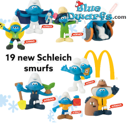 Mc Donalds Set 2022 - 19 Schlümpfe - Komplettes Serie Happy Meal - Schleich - 5,5cm