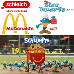 Mc Donalds - 19 schleich smurfen - Complete Happy Meal set 2022 - Met doosjes - 5,5cm