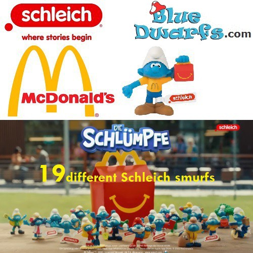 Schlumpf mit Happy Meal - Mc Donalds Happy Meal - Schleich - 2022 - 5,5cm