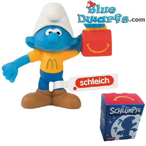 Smurf with Happy Meal - Mc Donalds Happy Meal - Schleich - 2022 - 5,5cm