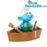 Pitufo en barca- Plástico pitufo móvil - Figura -  DeAgostini - 7cm