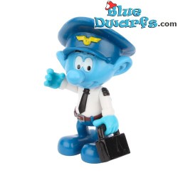 Aircraft Captain Smurf with bag - Movable smurf  - figurine - DeAgostini - 7cm