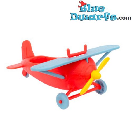 Vliegtuig grijze vleugels - Beweegbare smurf - Smurfen Speelfiguurtje  - DeAgostini - 7cm