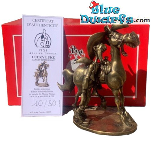 Lucky Luke en Jolly Jumper – Bronzen versie – 20 cm – Pixi 2022