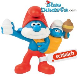 Grote smurf met baby smurf - Mc Donalds Happy Meal - Schleich - 2022 - 5,5cm
