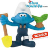 Pitufo labrador con pala y planta - Mc Donalds Happy Meal - Schleich - 2022 - 5,5cm