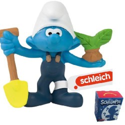 Farmer Smurf with plant and shovel - Mc Donalds Happy Meal - Schleich - 2022 - 5,5cm