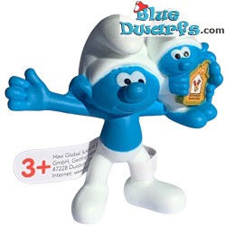 Smurf with Ronald Mc Donalds house/logo and baby - Mc Donalds Happy Meal - Schleich - 2022 - 5,5cm