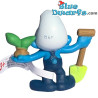 Pitufo labrador con pala y planta - Mc Donalds Happy Meal - Schleich - 2022 - 5,5cm