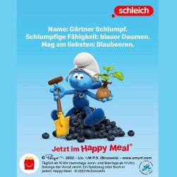 Schtroumpf paysan avec pelle et plante - Mc Donalds Happy Meal - Schleich - 2022 - 5,5cm