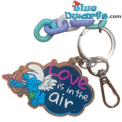 Love Smurf with bow and arrow - Love is in the air - The smurfs - Plastic keyring - 7x4cm (20128)
