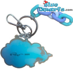 Puffo Amore con fiocco - Love is in the air - portachiavi in plastica - I puffi - 7x4cm (20128)
