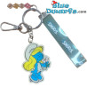 Smurfin met bloem - Smurfen sleutelhanger platic - 6x4cm (20421)