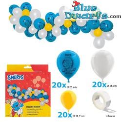60 Ballons en Latex - Guirlande de ballons - Les schtroumpfs - Party Factory