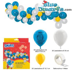 60 Ballons en Latex - Guirlande de ballons - Les schtroumpfs - Party Factory