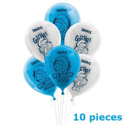 Ballongas Set - Helium - Die Schlümpfe - 3 Folienballons/ 10 Latexballons - Party Factory