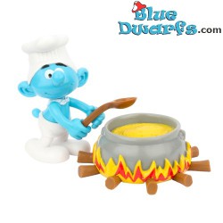 Greedy Smurf with cooking pot - Movable smurf  - figurine - DeAgostini - 7cm