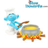 Smulsmurf met kookpot - Beweegbare smurf - Smurfen Speelfiguurtje  - DeAgostini - 7cm
