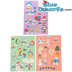 Smurfen stickers - Kerstmis - 3 stickervellen - 2022 - 21x15cm