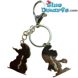 Noël patinage avec bonhomme - Schtroumpf Noël - Porte-clé - 5,5cm