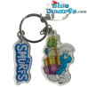 Birthday keyring - Smurf with (christmas) gifts - 5,5cm