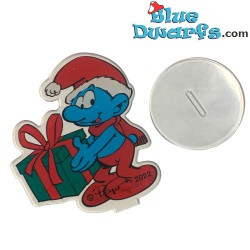 Kerstmis Smurf - Plastic - Kerstman met pakketje - 9cm