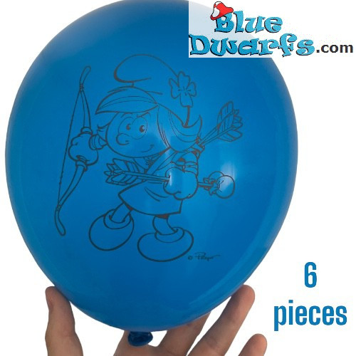 6 x  globo pitufo - Mc Donalds - 22.8 cm
