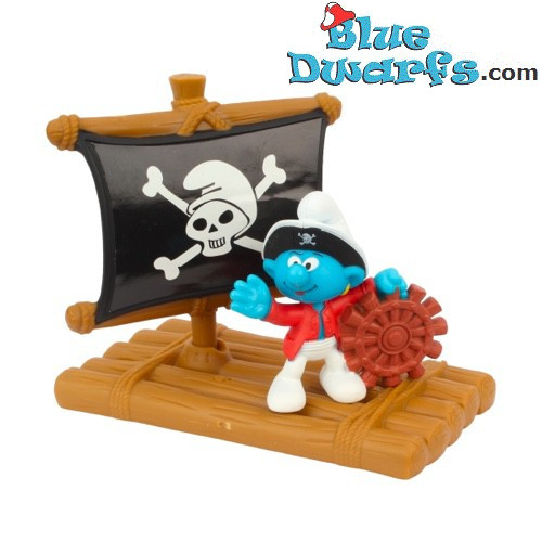 Pirata Pitufo en balsa - McDonalds Happy Meal - 2004 - 6cm