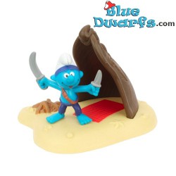 Pirate Smurf with sword and boat +/- 6cm (2004/ Mc Donalds)