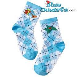 Christmas socks - The Smurfs - Smurf with present and Mistletoe - one size - adults