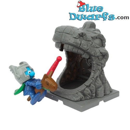 Puffo Guerriero a Cavallo con Testa di Drago - McDonalds Happy Meal - 2005 - 5,5cm