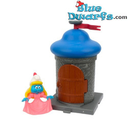 Schtroumpfette Princesse avec Château Médiéval - McDonalds Happy Meal - 2005 - 5,5cm
