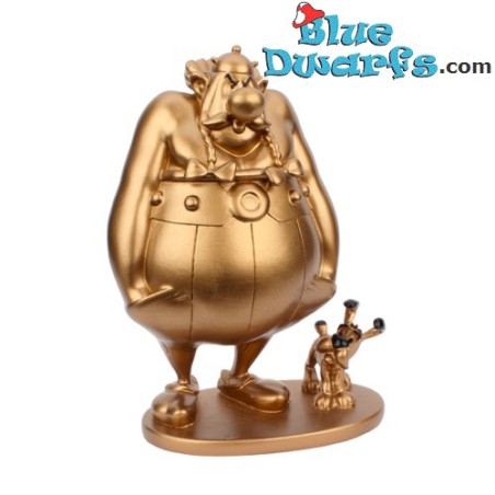 Obelix - Golden color - Resin figurine - Plastoy - 15cm