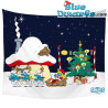 Wall decoration - Christmas village - Christmas - The smurfs - 73x95cm