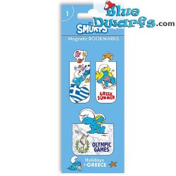 Magnetic Bookmarks - 3 pieces - The Smurfs - Love Greece - 5cm