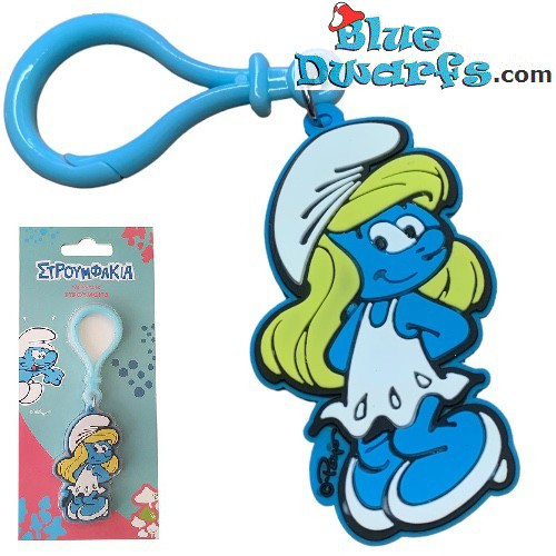 Smurfin - sleutelhanger - flexibel rubber - 5 cm