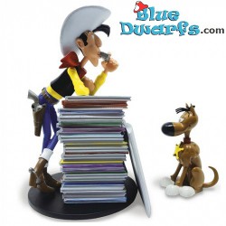 Lucky Luke con pila di libri - Figurina resina - Collectoys -  Plastoy - 19cm