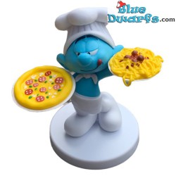Smurf with pizza and pasta - Collectible figurine with Greek booklet in box - 7,5cm - Nr. 5