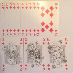 Jeu de cartes schtroumpfs 'esquissés' (54 cartes)