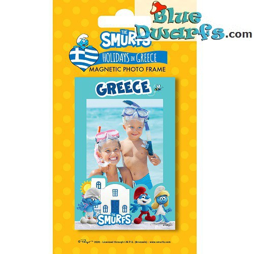 Photo frame magnetic - Holidays in Greece - The Smurfs - 9x6cm