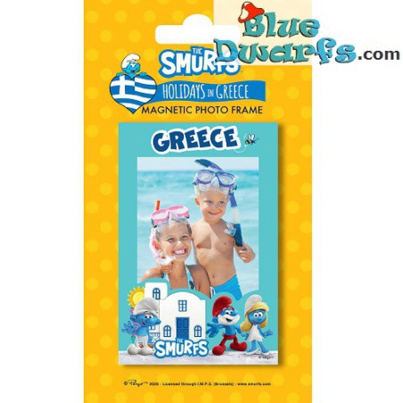 Magnetischer Bilderrahmen - Holidays in Greece - Die schlümpfe - The Smurfs - 9x6cm