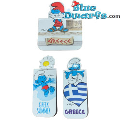 3x Segnalibri Magnetici dei Puffi - Vacanze in Grecia - 5 cm