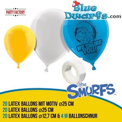 60 Latex smurf party balloons - Balloon garland - Smurf theme party proof - Party Factory