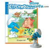 Trompetter smurf - verzamelfiguurtje met Grieks boekje in doosje - 7,5cm - Nr. 8