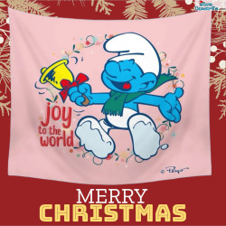 Décoration murale Noël - Joy To the World - Les schtroumpfs - 150x200cm
