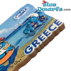 Smurfen magneet Smurf - Grote smurf zwemmend - Griekenland - polyhars -7x6cm