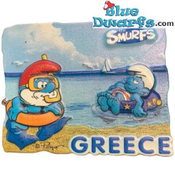 Smurf magnet - Papa smurf -  Greece - polyresin - 7x6cm