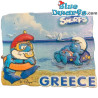 Puffo magnete - Grande puffo - Grecia - Parthenon - poliresina - 8x4cm
