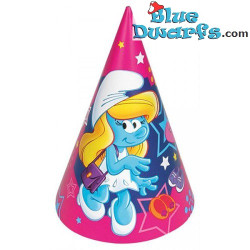 6 x partyhoedje smurfin